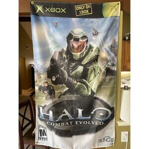 Halo Combat Evolved 5ft Flag Microsoft XBOX 2004 Poster Bungie Master Ch…